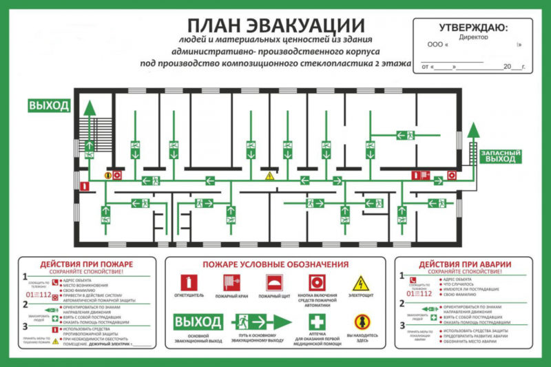 План эвакуации с территории предприятия